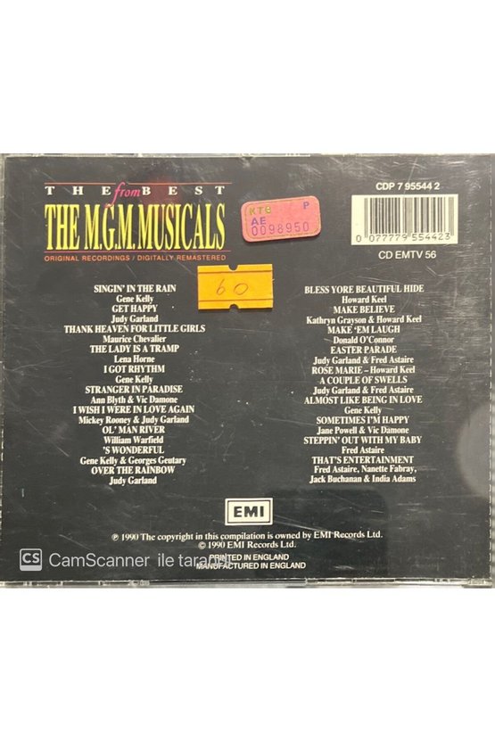 (PLAK DEĞİLDİR CD DİR) Cd The Mgm Musicals Cd