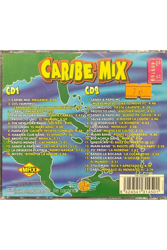 (PLAK DEĞİLDİR CD DİR) Cd Caribe Mix Double Cd