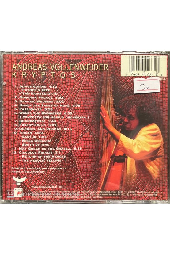 (PLAK DEĞİLDİR CD DİR) Cd Andreas Vollenweider Kryptos Cd