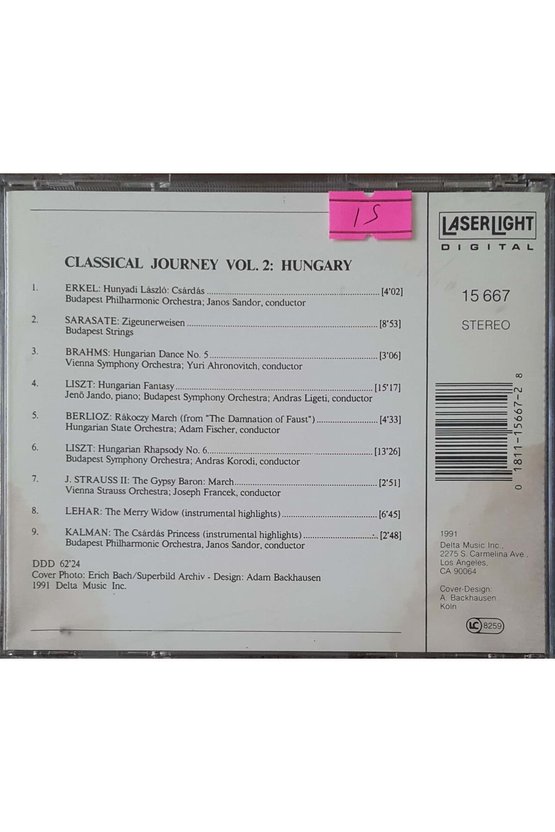 (PLAK DEĞİLDİR CD DİR) Cd Classical Journey Vol 2 Hungary Cd