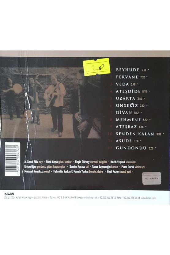(PLAK DEĞİLDİR CD DİR) Cd Pervane Moth Yansımalar A.şenol Filiz Birol Yayla Cd