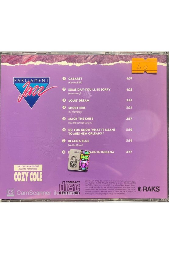 (PLAK DEĞİLDİR CD DİR) Cd The Louis Armstrong Alumni Featuring Cozy Cole Cd