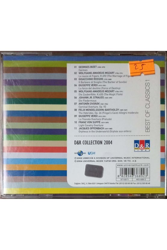 (PLAK DEĞİLDİR CD DİR) Cd Best Of Classics 1 Cd