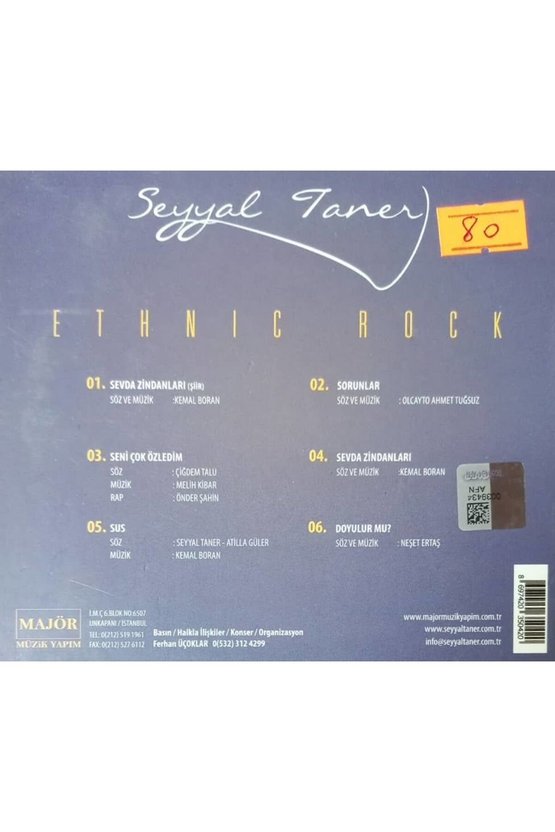 (PLAK DEĞİLDİR CD DİR) Cd Seyyal Taner Ethnıc Rock Cd
