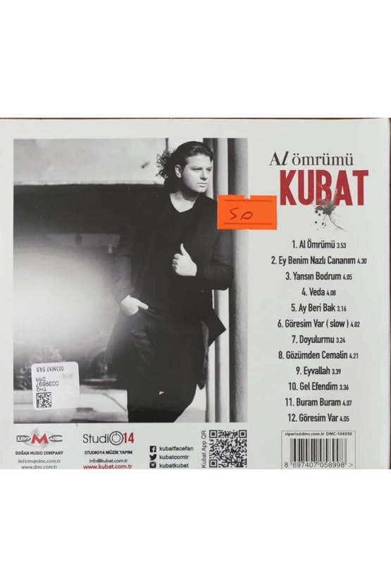 (PLAK DEĞİLDİR CD DİR) Cd Kubat Al Ömrümü Cd