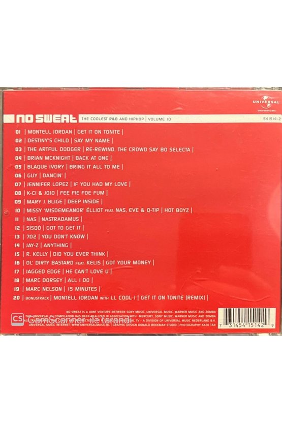 (PLAK DEĞİLDİR CD DİR) Cd No Sweat 10 Cd