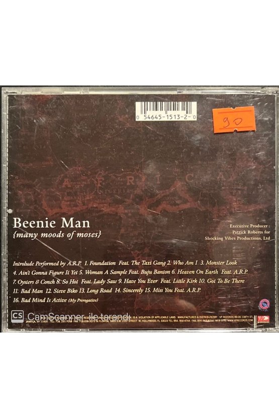 (PLAK DEĞİLDİR CD DİR) Cd Beenie Mann Many Mood Of Moses Cd