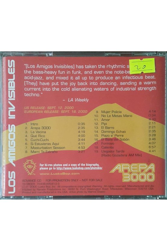 (PLAK DEĞİLDİR CD DİR) Cd Los Amigos Invisibles Arepa Booo Cd