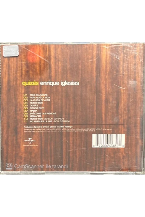 (PLAK DEĞİLDİR CD DİR) Cd Enrique Iglesias Quizas Cd
