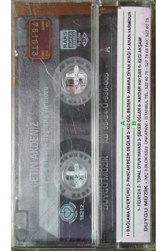 Çetin Akdeniz Bağlama Virtüozu Enstrümantal Folk Music Kaset