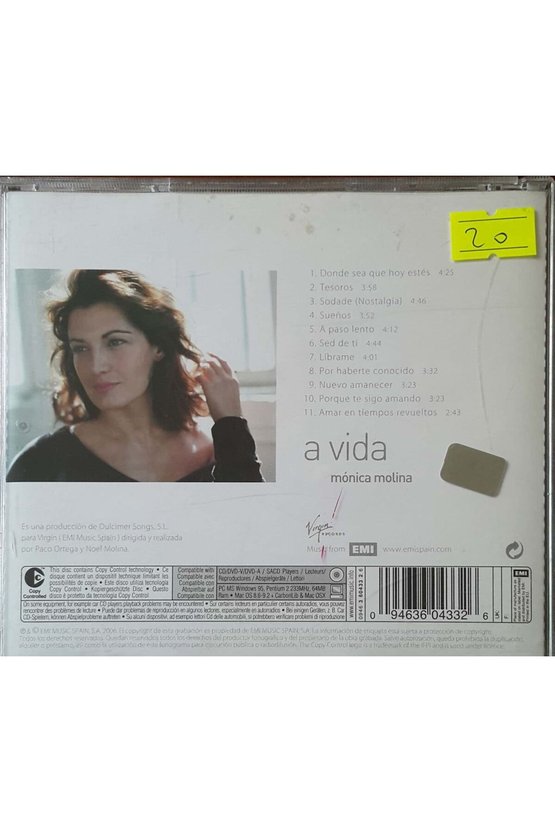 (PLAK DEĞİLDİR CD DİR) Cd Monica Molina A Vida Cd