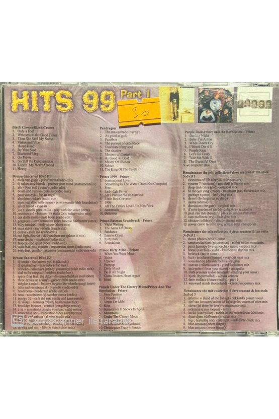 (PLAK DEĞİLDİR CD DİR) Cd Hits 99 Part 1 Cd