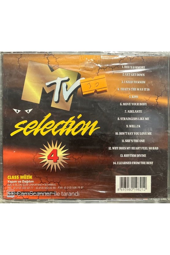 (PLAK DEĞİLDİR CD DİR) Cd Mtv Selection 4 Açılmamış Jelatininde Cd