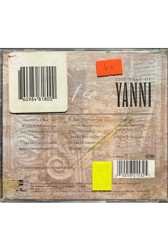 (PLAK DEĞİLDİR CD DİR) Cd Devotion The Best Of Yanni Cd
