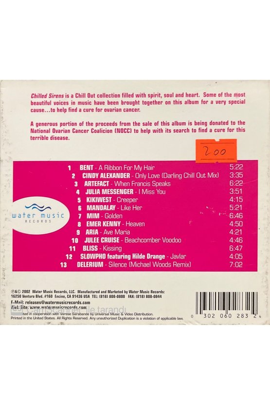 (PLAK DEĞİLDİR CD DİR) Cd Chilled Sirens The Female Vocal Chill Out Experience Cd