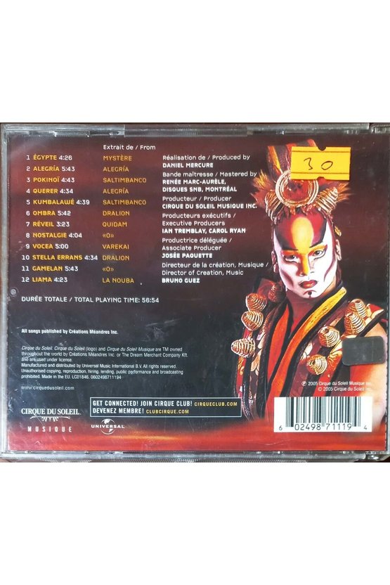 (PLAK DEĞİLDİR CD DİR) Cd Le Best Of Cirque Du Soleil Cd