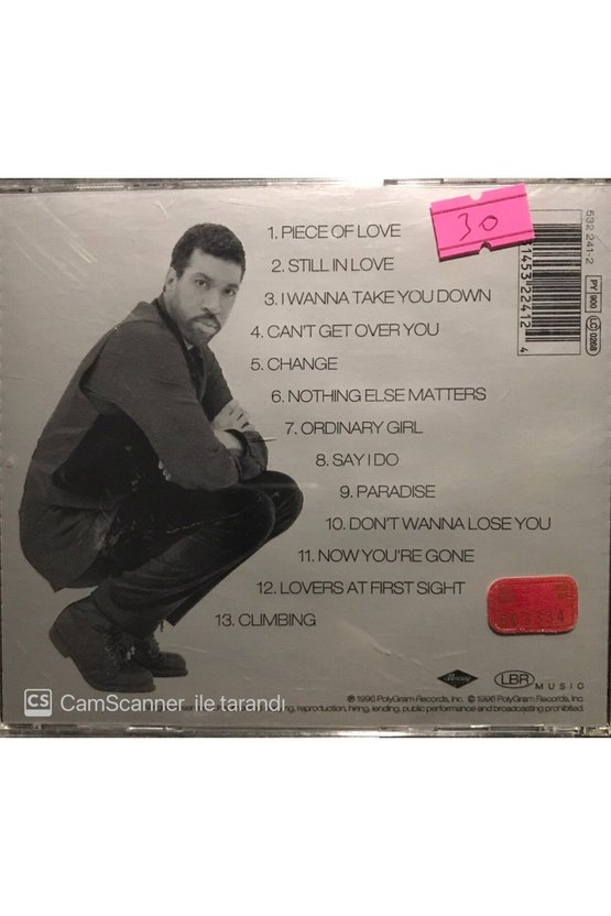 (PLAK DEĞİLDİR CD DİR) Cd Lionel Richie Louder Than Words Cd