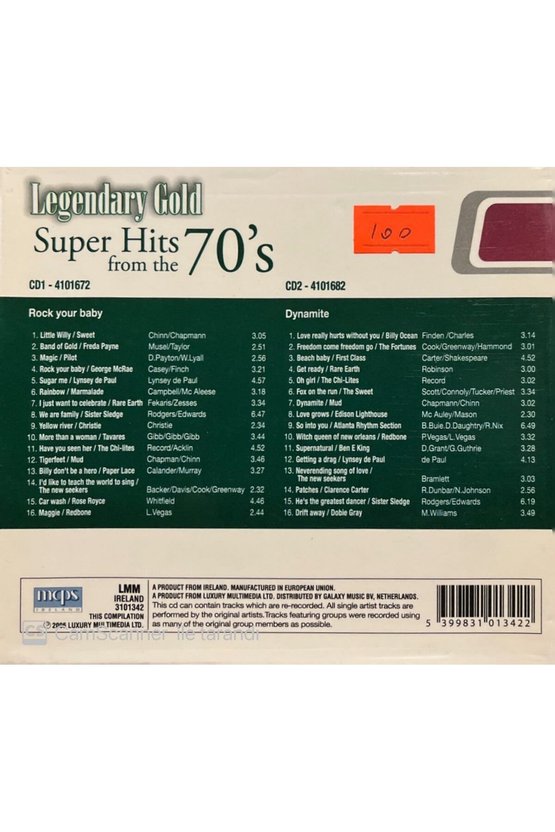 (PLAK DEĞİLDİR CD DİR) Cd Super Hits From The 70s Double Cd