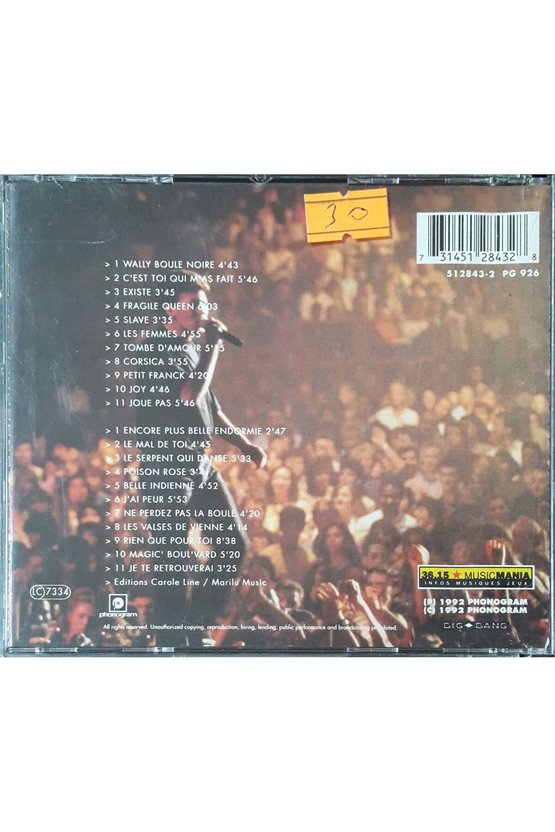 (PLAK DEĞİLDİR CD DİR) Cd Feldman A Bercy Cd