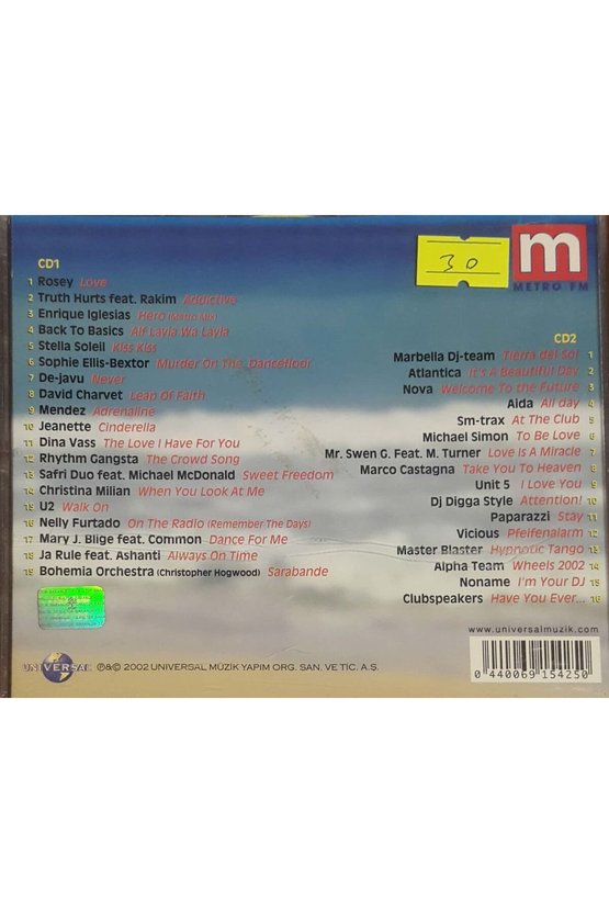 (PLAK DEĞİLDİR CD DİR) Cd Metro Dance Party Cd