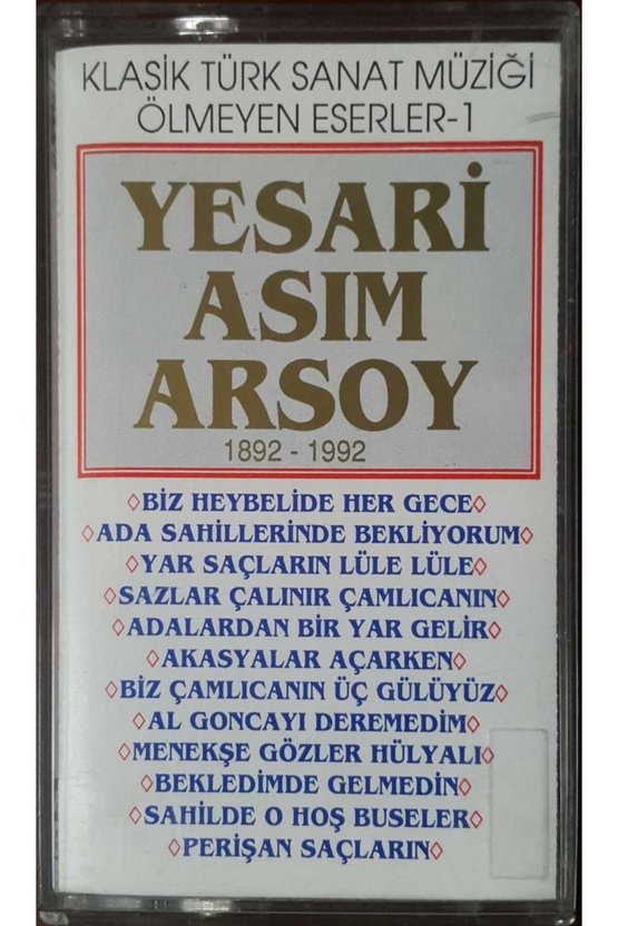 Klasik Türk Sanat Müziği Ölmeyen Eserler-1 Yaseri Asım Arsoy Kaset