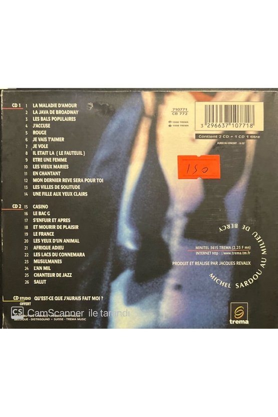 (PLAK DEĞİLDİR CD DİR) Cd Michel Sardou Bercy 98 Tripple Cd