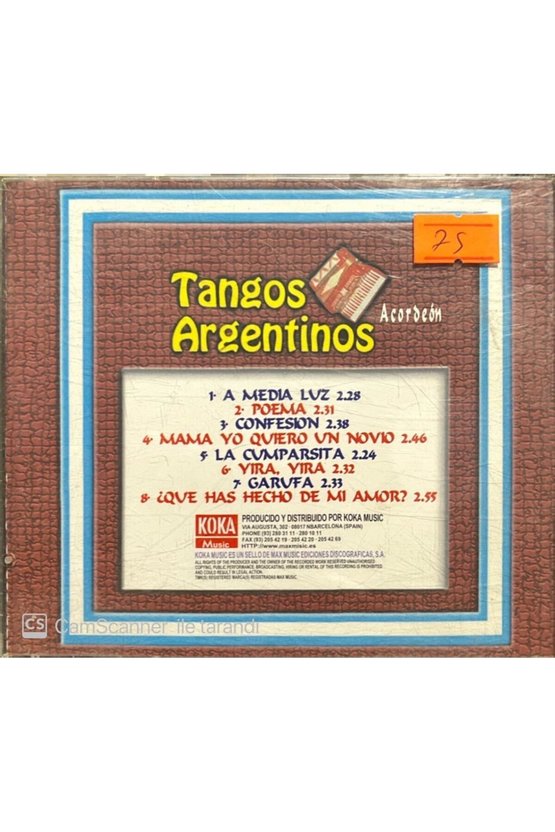 (PLAK DEĞİLDİR CD DİR) Cd Tangos Argentinos Cd