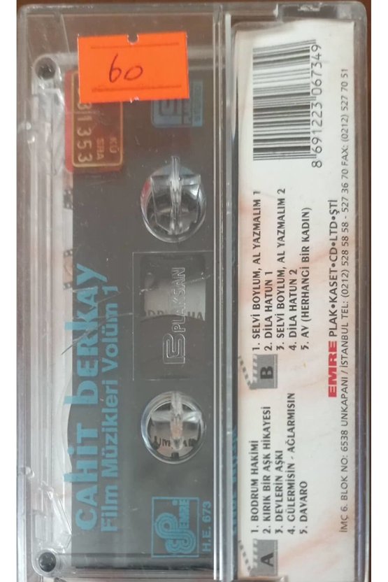 Cahit  Berkay Filim Müzikleri Volme 1 Kaset