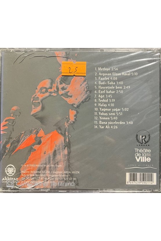 (PLAK DEĞİLDİR CD DİR) Cd Sabahat Akkiraz Konserler Açılmamış Jelatininde Cd