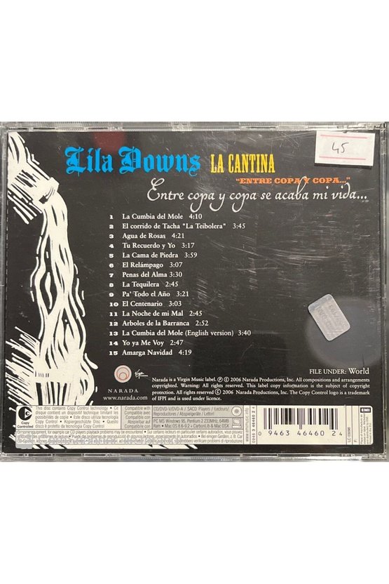 (PLAK DEĞİLDİR CD DİR) Cd Lila Downs La Cantina Cd