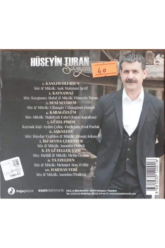 (PLAK DEĞİLDİR CD DİR) Cd Hüseyin Turan Süveyda Cd