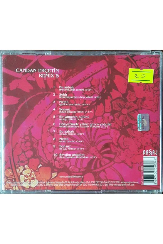 (PLAK DEĞİLDİR CD DİR) Cd Candan Erçetin Remix5 Cd