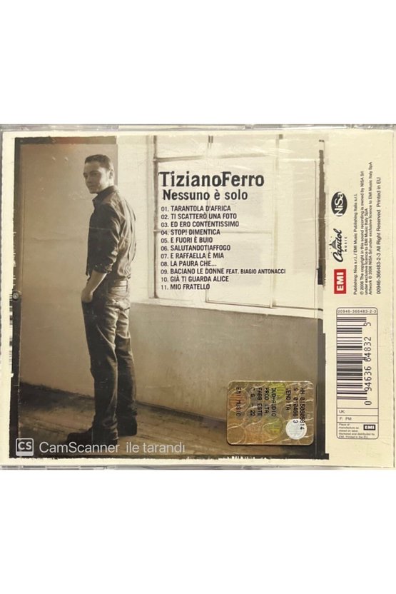 (PLAK DEĞİLDİR CD DİR) Cd Tiziano Ferro Nessuno E Solo Cd