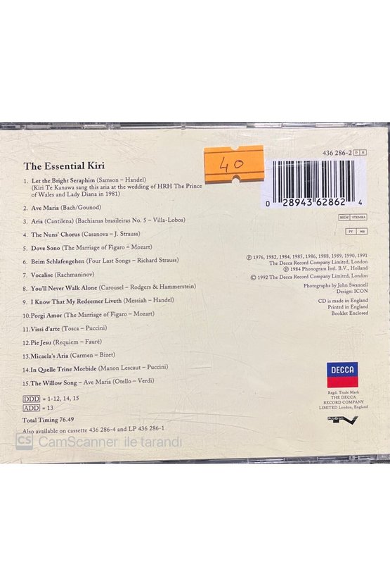 (PLAK DEĞİLDİR CD DİR) Cd The Essential Kiri Cd