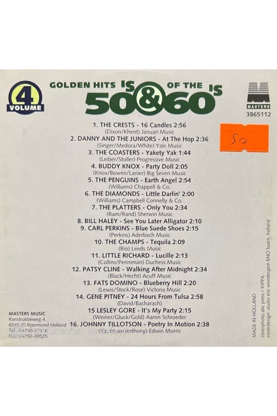 (PLAK DEĞİLDİR CD DİR) Cd Golden Hits Of The 50s & 60s Volume 4 Cd