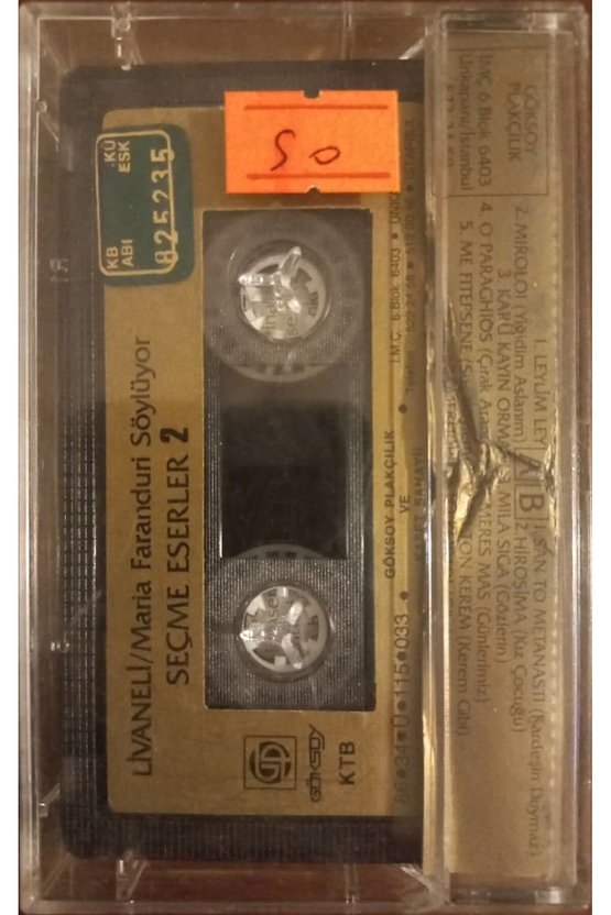 Zülfü Livaneli Maria Faranduri Söylüyor Seçme Eserler 2  Kaset