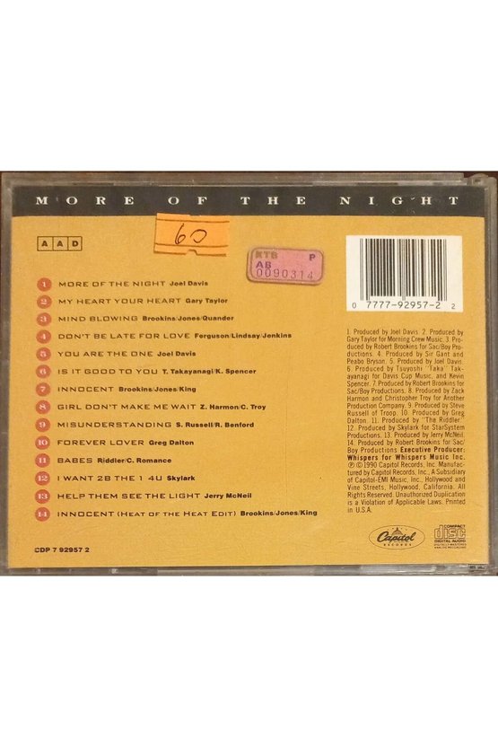 (PLAK DEĞİLDİR CD DİR) Cd Whispers More Of The Night Cd