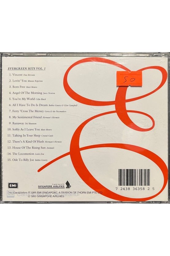 (PLAK DEĞİLDİR CD DİR) Cd Evergreen Hits Vol.1 Cd