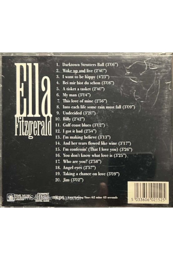 (PLAK DEĞİLDİR CD DİR) Cd Ella Fitzgerald Time Music Cd