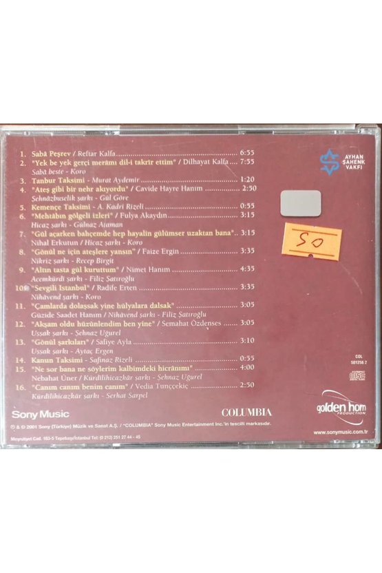 (PLAK DEĞİLDİR CD DİR) Cd Kadın Bestekarlar 1 Cd