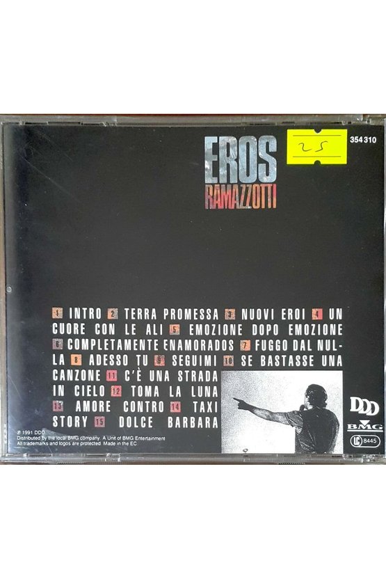 (PLAK DEĞİLDİR CD DİR) Cd Eros Ramazzotti Eros Inconcert Cd