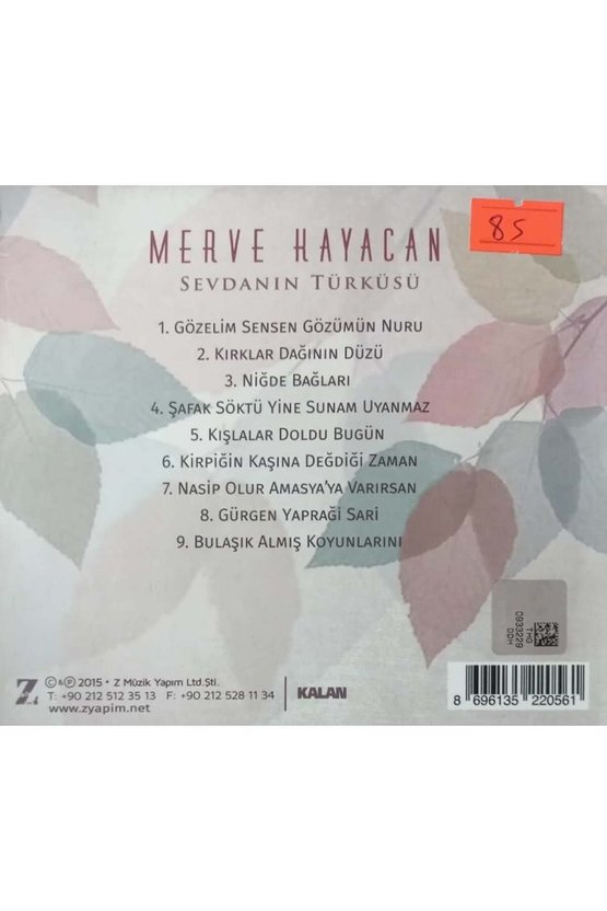 (PLAK DEĞİLDİR CD DİR) Cd Merve Kayacan Sevdanın Türküsü Cd