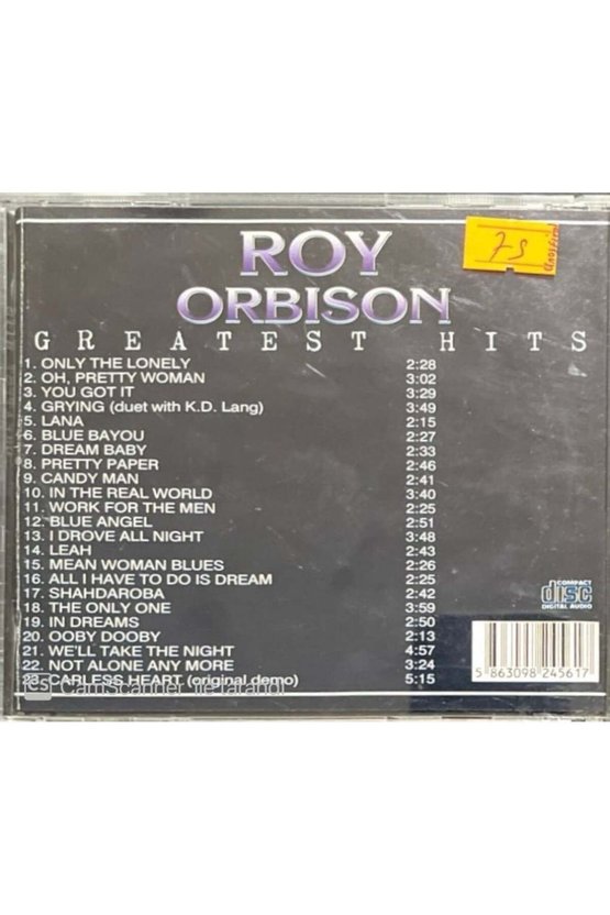 (PLAK DEĞİLDİR CD DİR) Cd Roy Orbisson Greatest Hits Unoffical Cd