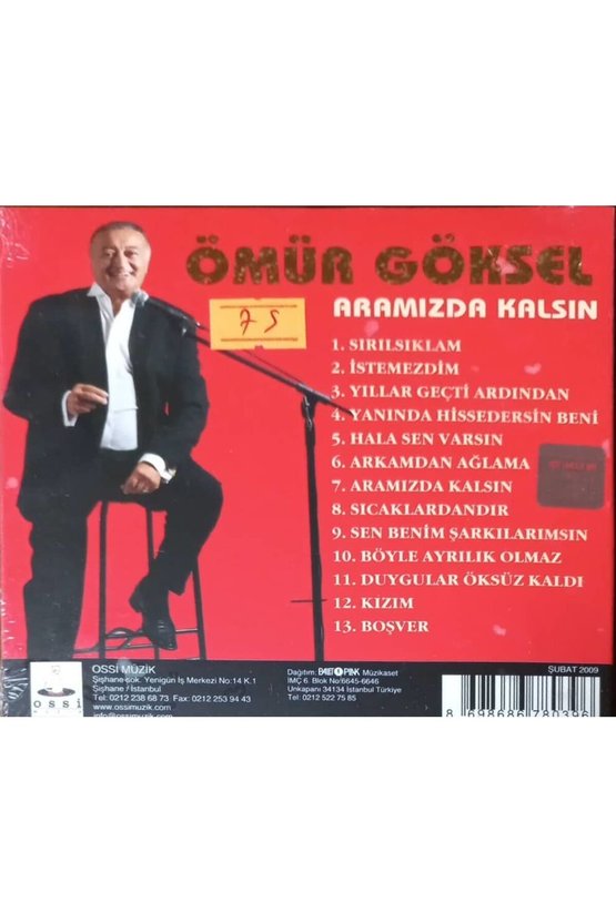 (PLAK DEĞİLDİR CD DİR) Cd Ömür Göksel Aramızda Kalsın Açılmamış Jelatininde Cd