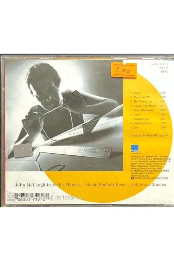 (PLAK DEĞİLDİR CD DİR) Cd John Mclaughlin Music Spoken Here Cd