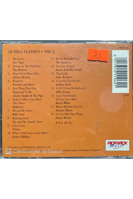 (PLAK DEĞİLDİR CD DİR) Cd 18 Soul Classics From The 60s & 70s Vol.3 Cd