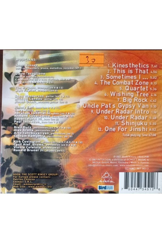 (PLAK DEĞİLDİR CD DİR) Cd Scott Kinsey Kinesthetics Cd