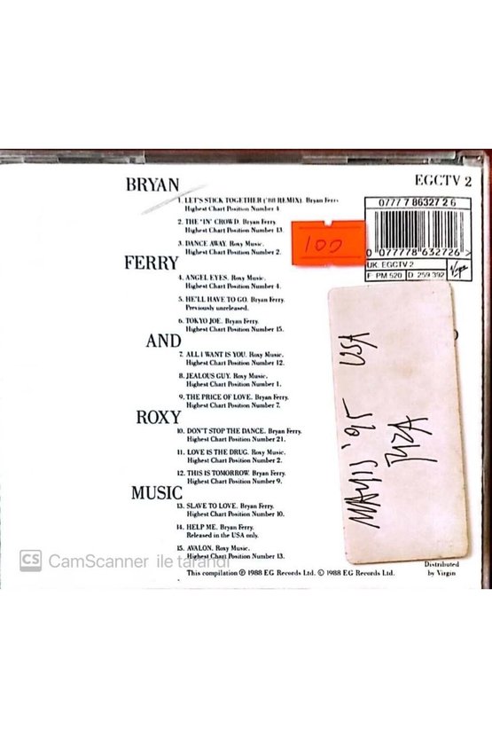 (PLAK DEĞİLDİR CD DİR) Cd Bryan Ferry The Ultimate Collection Cd