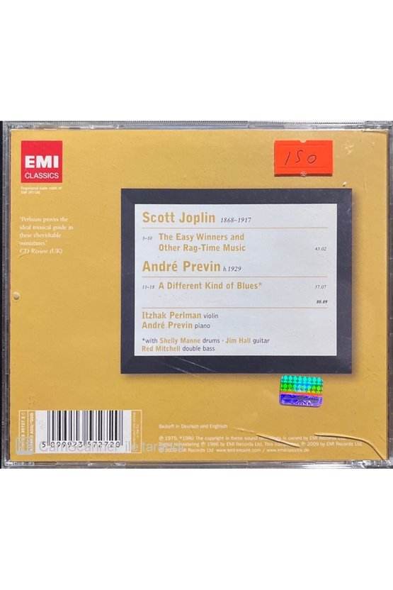 (PLAK DEĞİLDİR CD DİR) Cd Scott Joplin Andre Previn Ragtime And Blues Cd