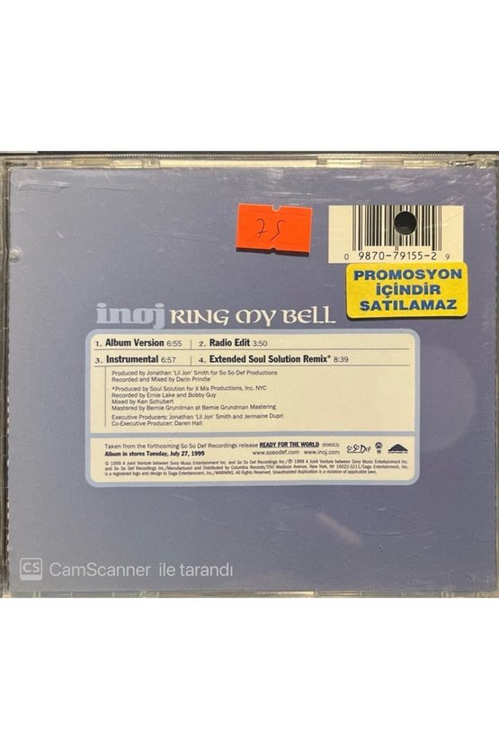 (PLAK DEĞİLDİR CD DİR) Cd Inoj Ring My Bell Cd